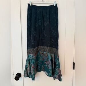 Violet Kay Silk Blend Teal Skirt